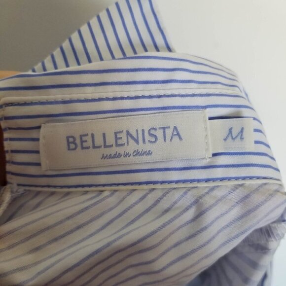 Bellenista Splicing Striped Button Oversized Shirt - Picture 10 of 13